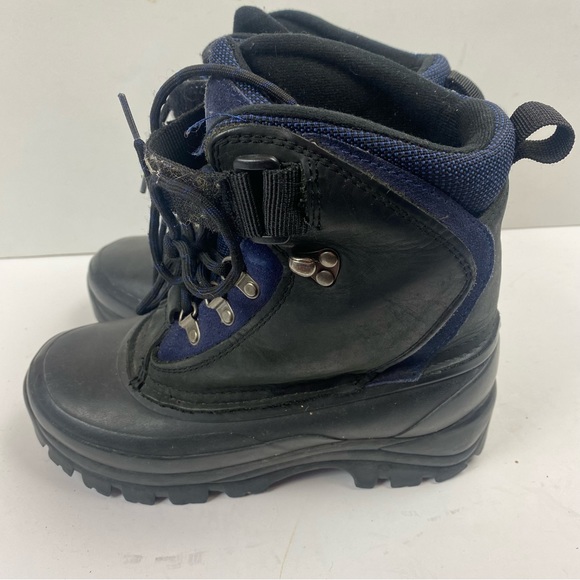 Lands' End Other - Land’s End Black Blue Waterproof Heavy-duty Lace-up Winter Snow Hiking Boots 6
